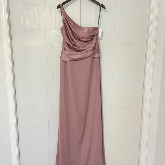 NWT Vera Wang Quartz Bridesmaid Formal Dress Mauve Light Purple - Picture 3 of 14